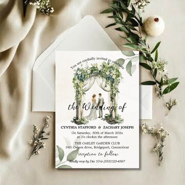Faire-part de mariage d'arc botanique en fleurs (Créateur téléchargé)
