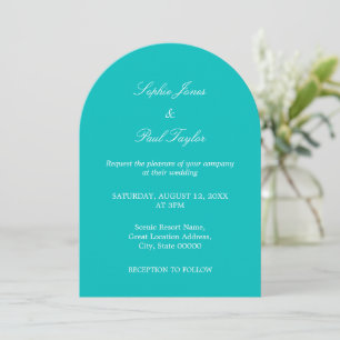 Faire-part de mariage d'arche Aqua Vibrant