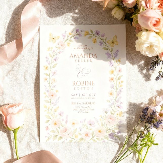 Faire-part de mariage d'arche florale souple (Créateur téléchargé)