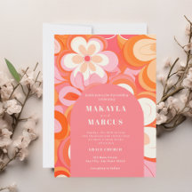 Faire-part de mariage d'arche rose rétro