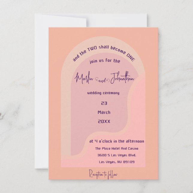 Faire-part de mariage d'arche Super rose vif moder (Devant)
