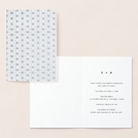 Faire-part de mariage d'argent Motif géométrique s