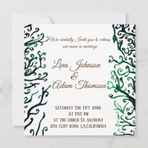 Faire-part de mariage d'art botanique