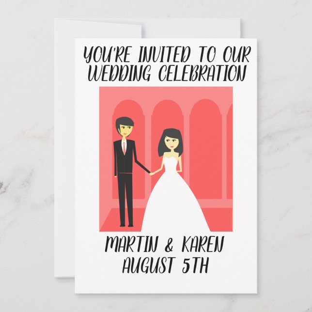 FAIRE-PART DE MARIAGE D'ART COUPLE (Devant)