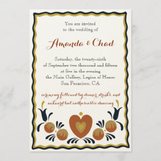 Faire-part de mariage d'art populaire