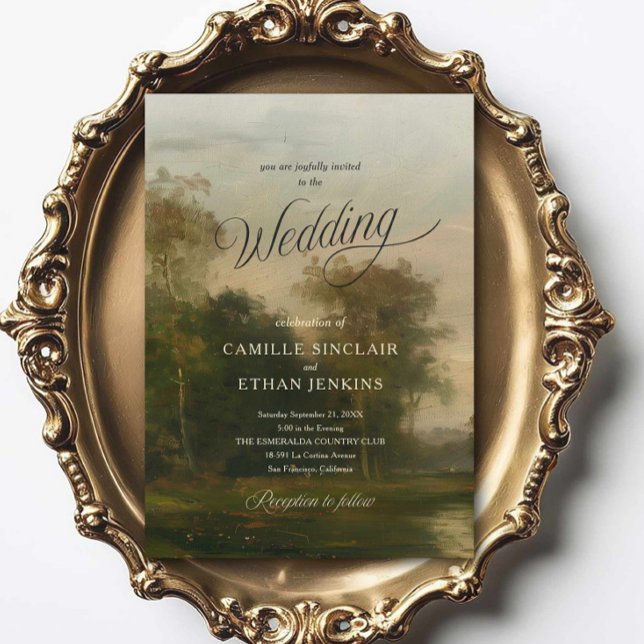 Faire-part de mariage d'art | Style de succession (Country Side Elegant Wedding Invitation)