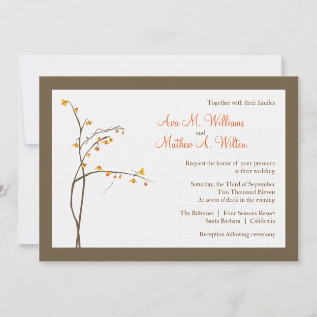 Faire-part de mariage d'automne ou d'automne (Devant)