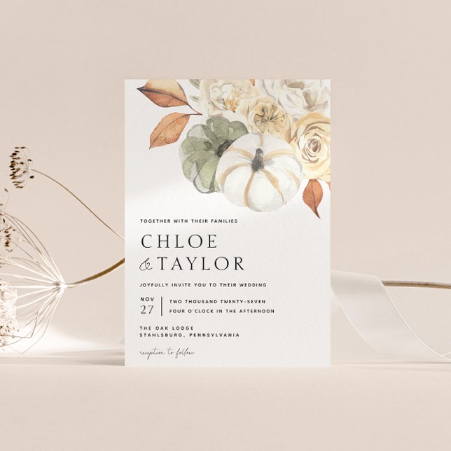 Faire-part de mariage d'automne rustique (Créateur téléchargé)