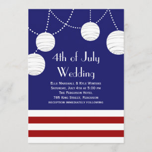 faire-part de mariage de 4 juillet fêtes