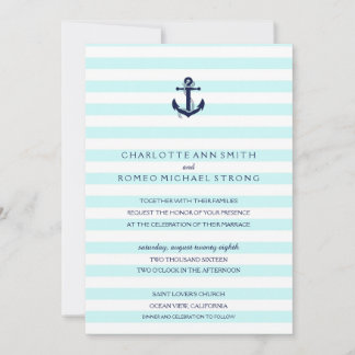 Faire-part de mariage de Ancre marine