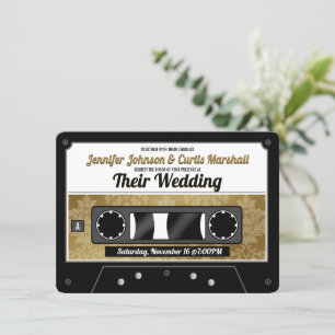 Faire-part de mariage de bande Cassette Rétro