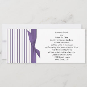 Faire-part de mariage de bande violette et blanche