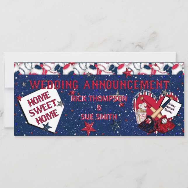 Faire-part de mariage de baseball MODÈLE (Devant)