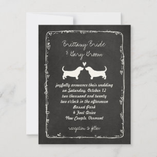 Faire-part de mariage de Basset Hounds