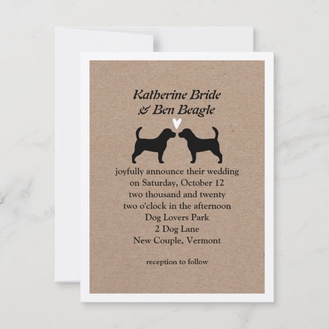 Faire-part de mariage de Beagles (Devant)