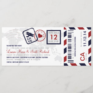 Faire-part de mariage de billet de carte
