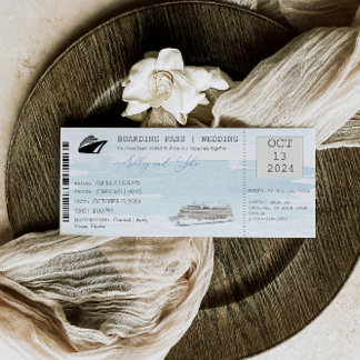 Faire-part de mariage de billet de la carte d'emba