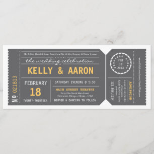 Faire-part de mariage de billet de théâtre