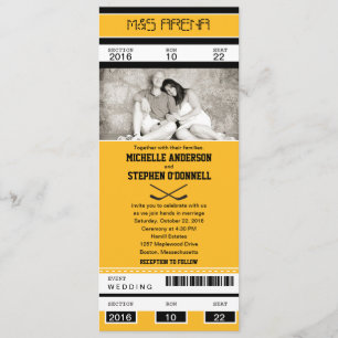 Faire-part de mariage de billet d'hockey