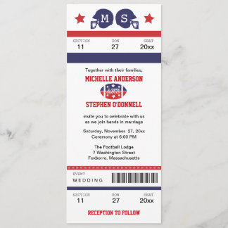 Faire-part de mariage de billet du football
