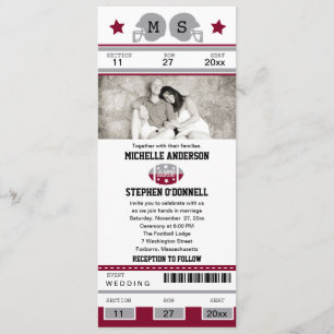 Faire-part de mariage de billet du football
