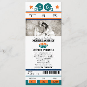 Faire-part de mariage de billet du football