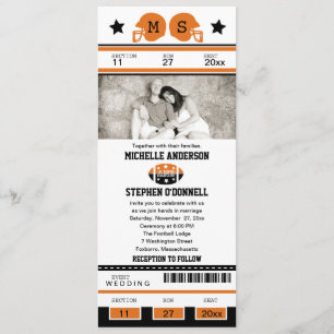 Faire-part de mariage de billet du football