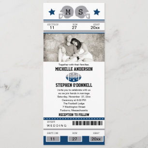 Faire-part de mariage de billets de football