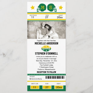 Faire-part de mariage de billets de football