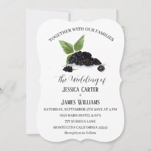 Faire-part de mariage de Blackberry rustique aquar