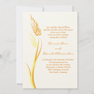 Faire-part de mariage de blé d'automne ivoire