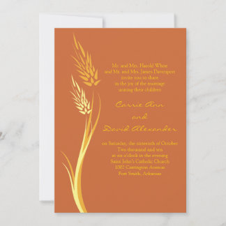 Faire-part de mariage de blé rouille automne