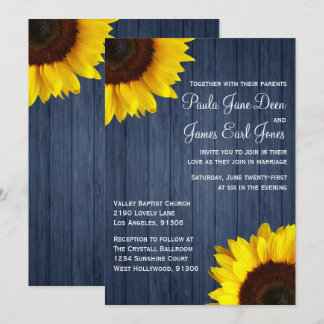 Faire-part de mariage de bleu marine et de