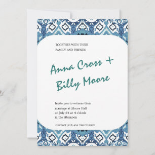 Faire-part de mariage de Bohême Bleu