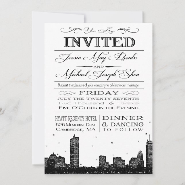 faire-part de mariage de Boston (Devant)
