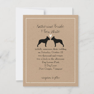 Faire-part de mariage de Boston Terriers