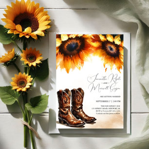 Faire-part de mariage de bottes de cowboy de tourn