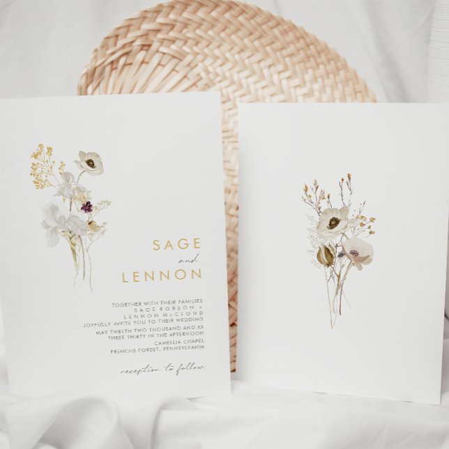 Faire-part de mariage de bouquet Fleur sauvage (Créateur téléchargé)