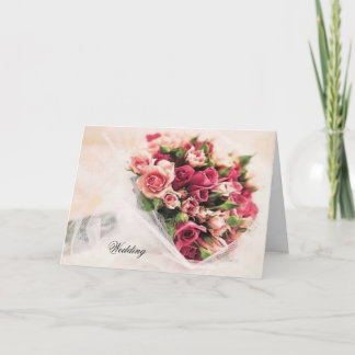 Faire-part de mariage de bouquet rose
