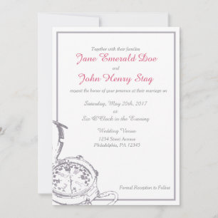 Faire-part de mariage de boussole de voyage gris