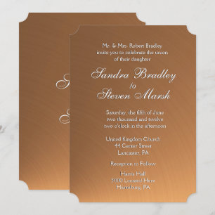 Faire-part de mariage de brillance cuivre