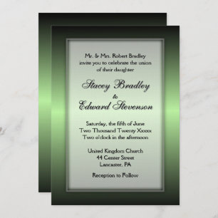 Faire-part de mariage de brillance verte Apple