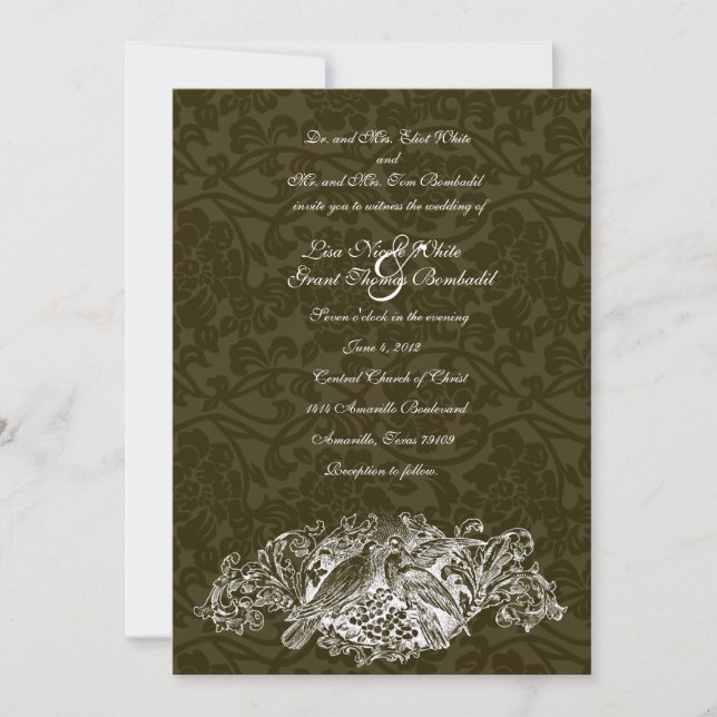 Faire-part de mariage de Brocade Brown de Loves (Devant)