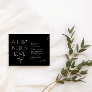 Faire-part de mariage de budget Black + Gold