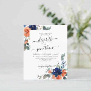 Faire-part de mariage de budget floral de la marin