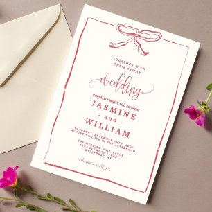 Faire-part de mariage de cabot rose