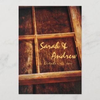 Faire-part de mariage de cadre de fenêtre rustique