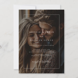 Faire-part de mariage de cadre photo minimaliste r