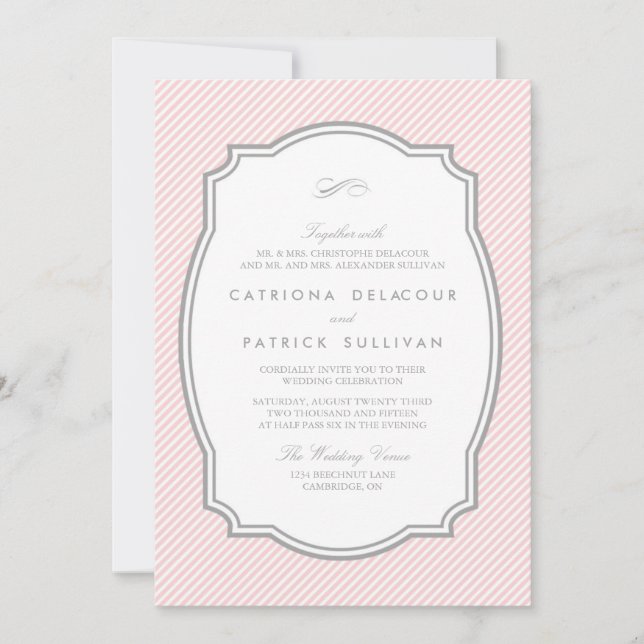 Faire-part de mariage de cadre Vintage transparent (Devant)