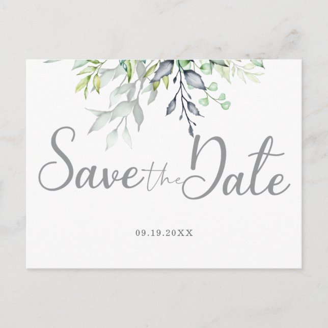 Faire-part de mariage de calligraphie botanique (Devant)